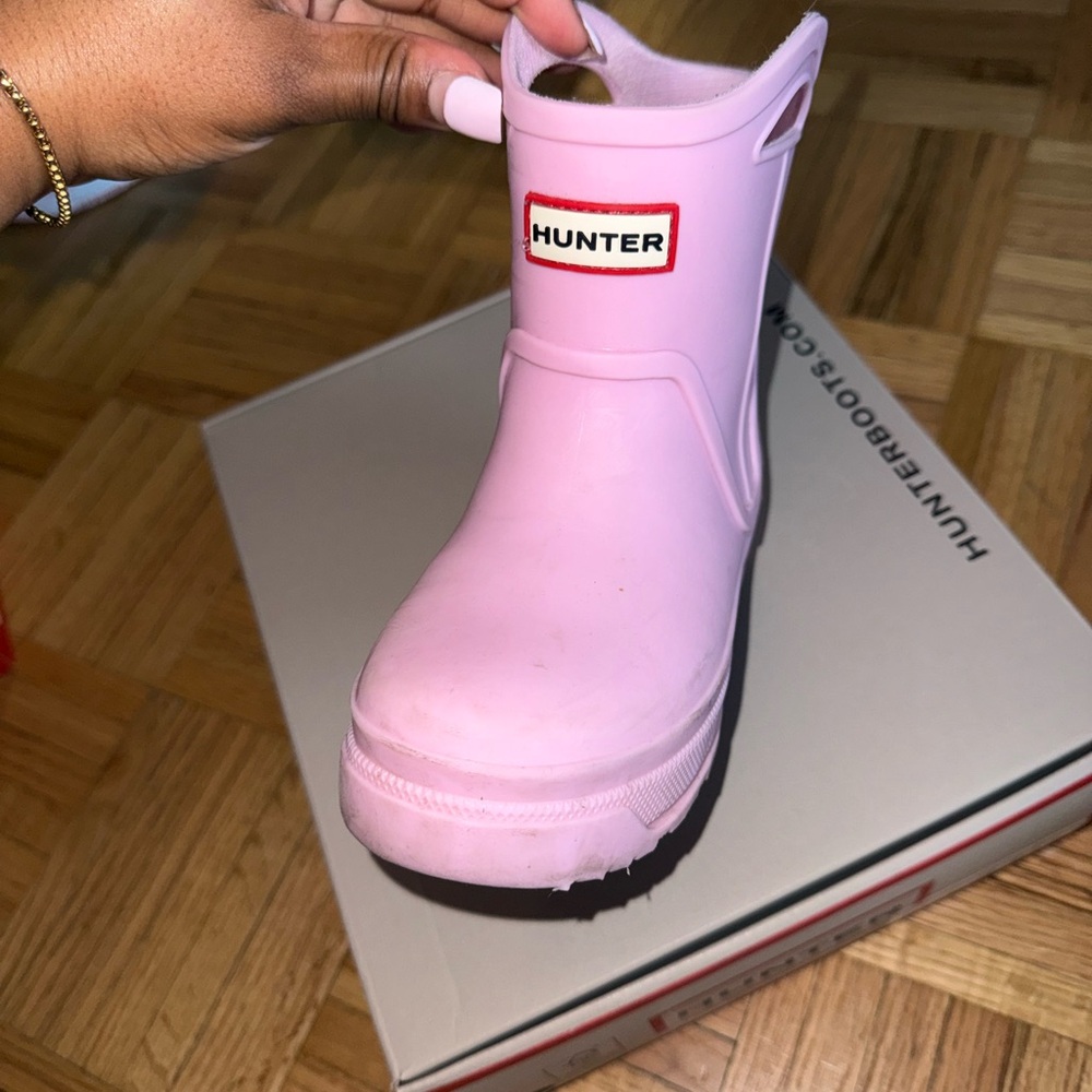 Hunter Kids Light Pink Pull-On Waterproof Rain Boot